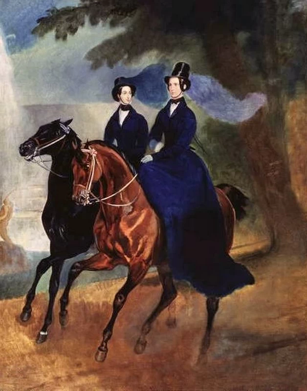 Ritratto dell'Imperatrice Alexandra Fyodorovna con sua figlia